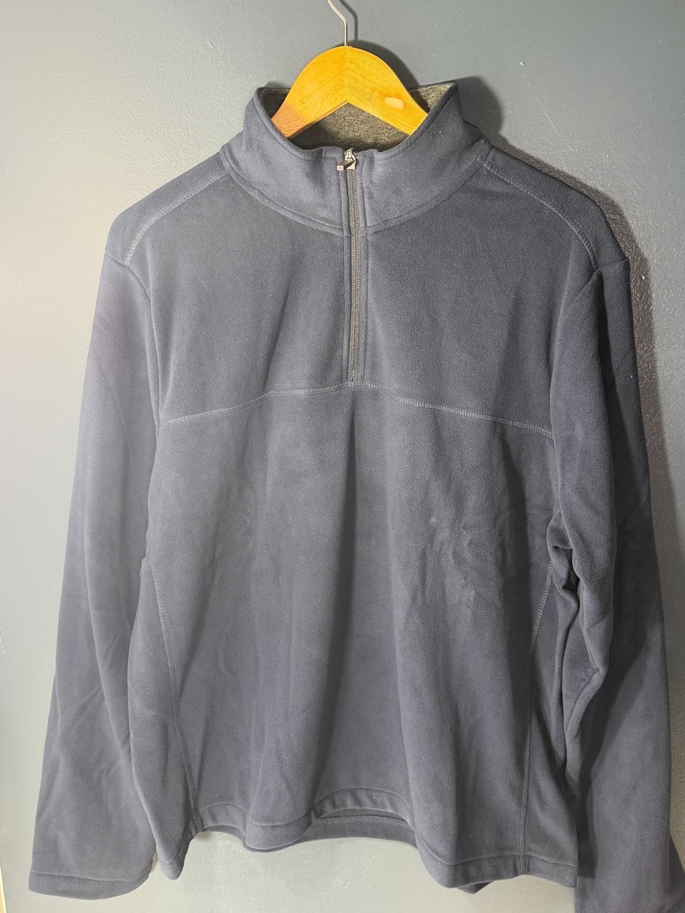 Lands' End Men's Navy Half-Zip Fleece